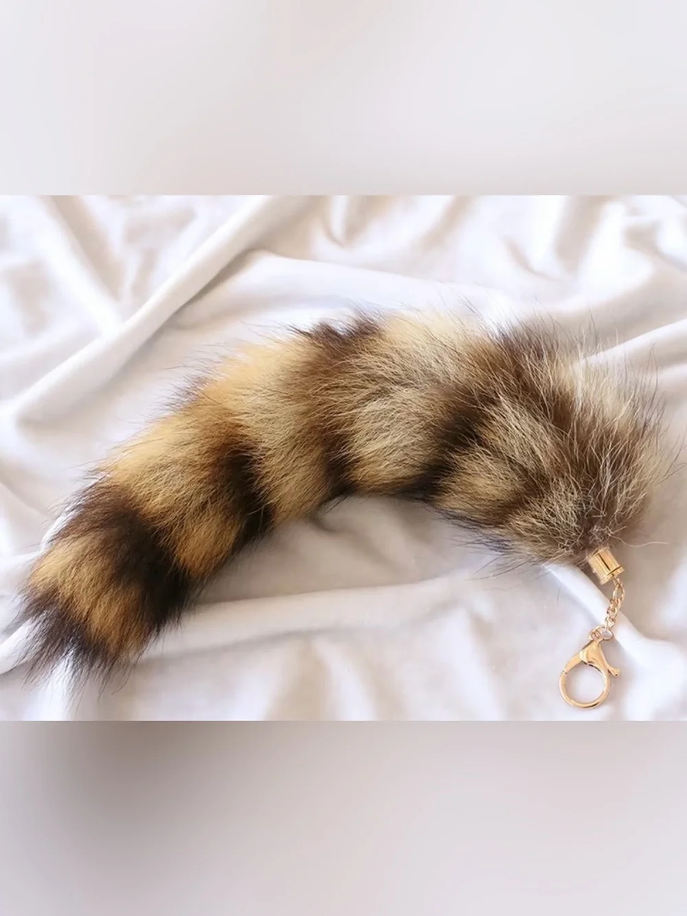 Faux Fur Keychain Tail Accessory in Brown